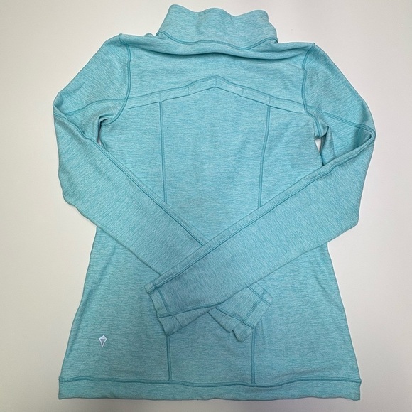 Ivivva Girls 12 Long Sleeve Quarter Zip Blue Pullover Funnel Neck Sweat Wicking - Picture 4 of 6